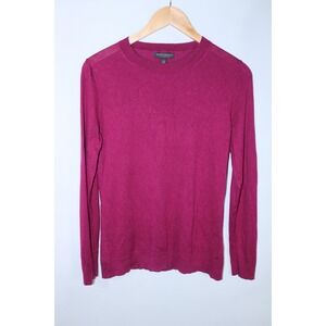 Banana Republic Women's Medium Dark Pink Crew Neck Silk Cashmere Sweater